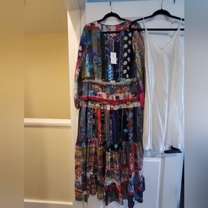 Johnny Was Multicolor Maxi Dress with slip